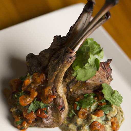 Asian-Style Lamb Chops over Roasted Cauliflower Puree