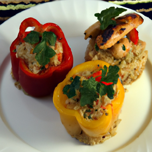 Chicken & Quinoa Stuffed Bell Peppers