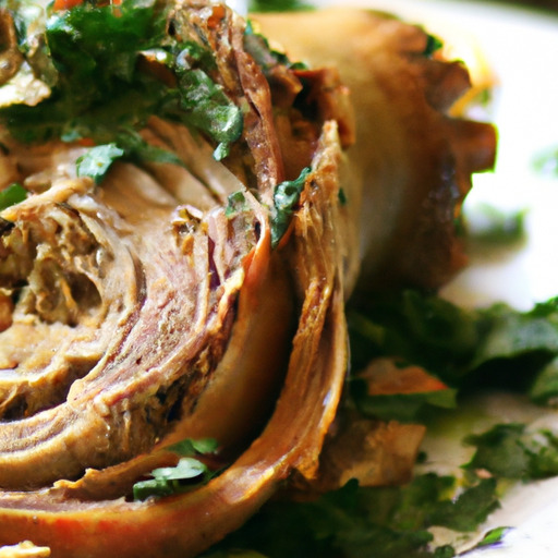 Provencal Artichoke Stuffed Lamb Leg