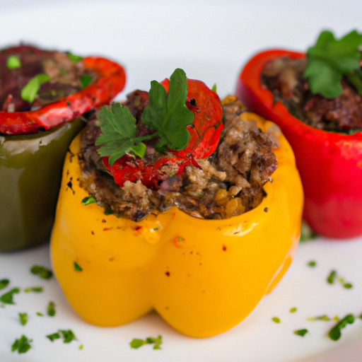 Beef & Quinoa Stuffed Bell Peppers