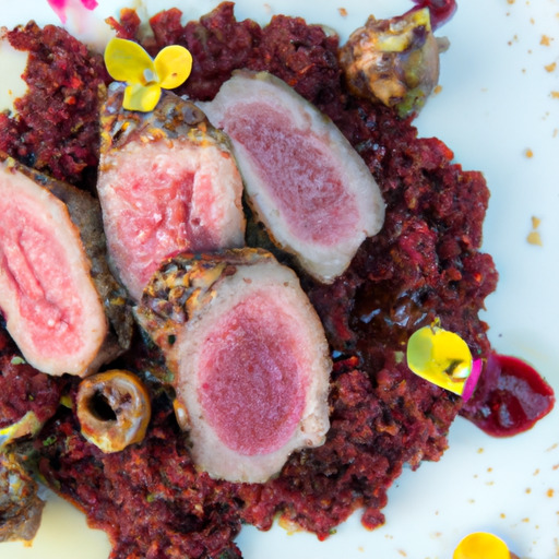 Mosaic Lamb with Roasted Beetroot Quinoa