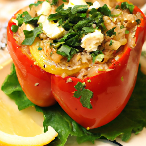 Mediterranean Lamb and Quinoa Stuffed Bell Peppers