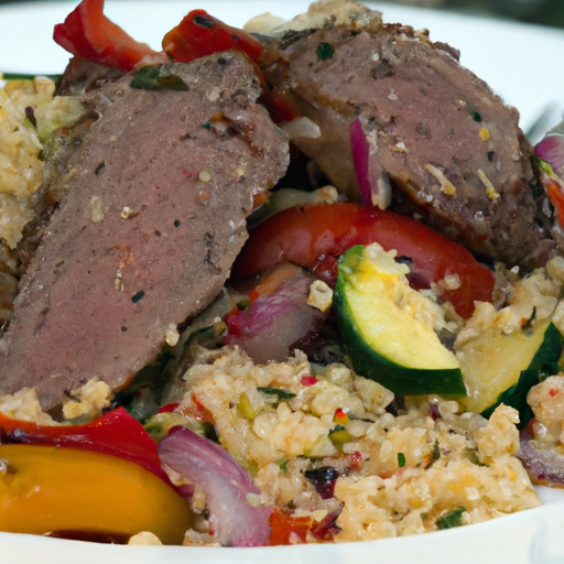 Roasted Lamb Loin with Quinoa Salad