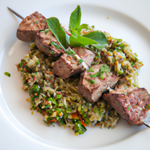 Mighty Lamb Kebabs with Quinoa Tabbouleh