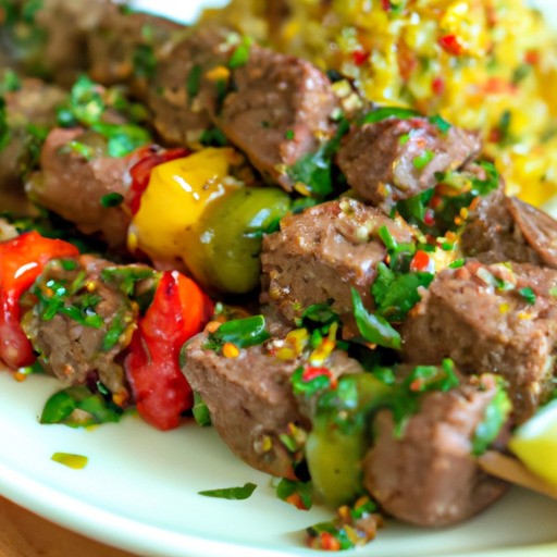 Argentinian Beef Skewers with Quinoa Tabbouleh