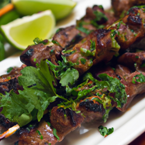 Spicy Lime Cilantro Lamb Skewers