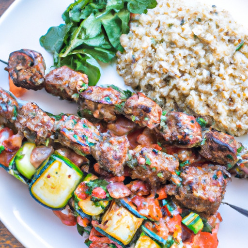 Lamb Skewers with Quinoa Tabbouleh