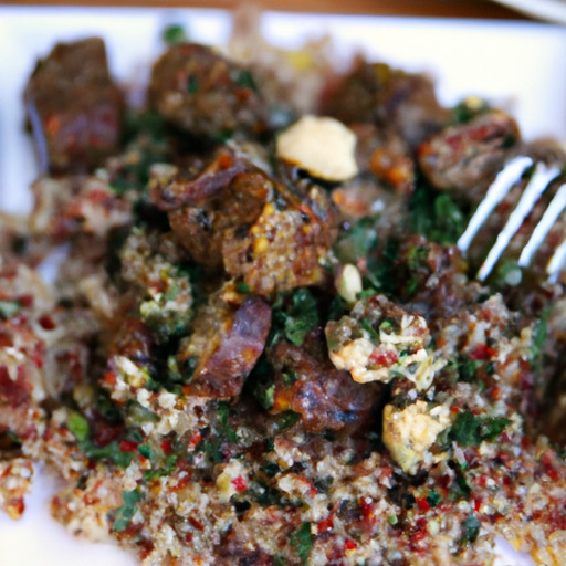 Moroccan Spiced Lamb Skewers with Quinoa Tabbouleh