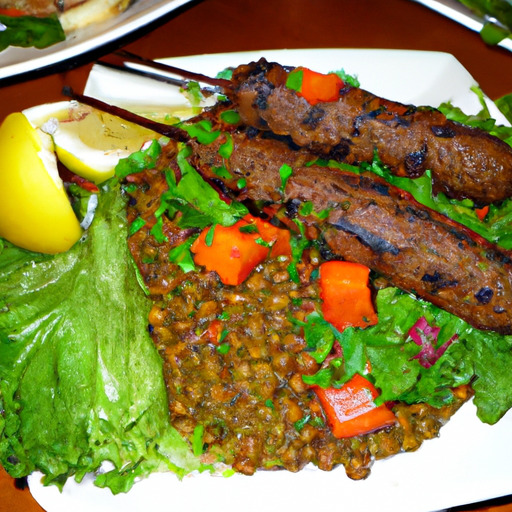 Spicy Lamb Kebabs with Side Lentil Salad