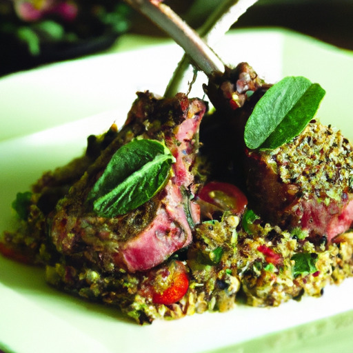 Pistachio-Crusted Lamb Chops with Minty Quinoa Salad